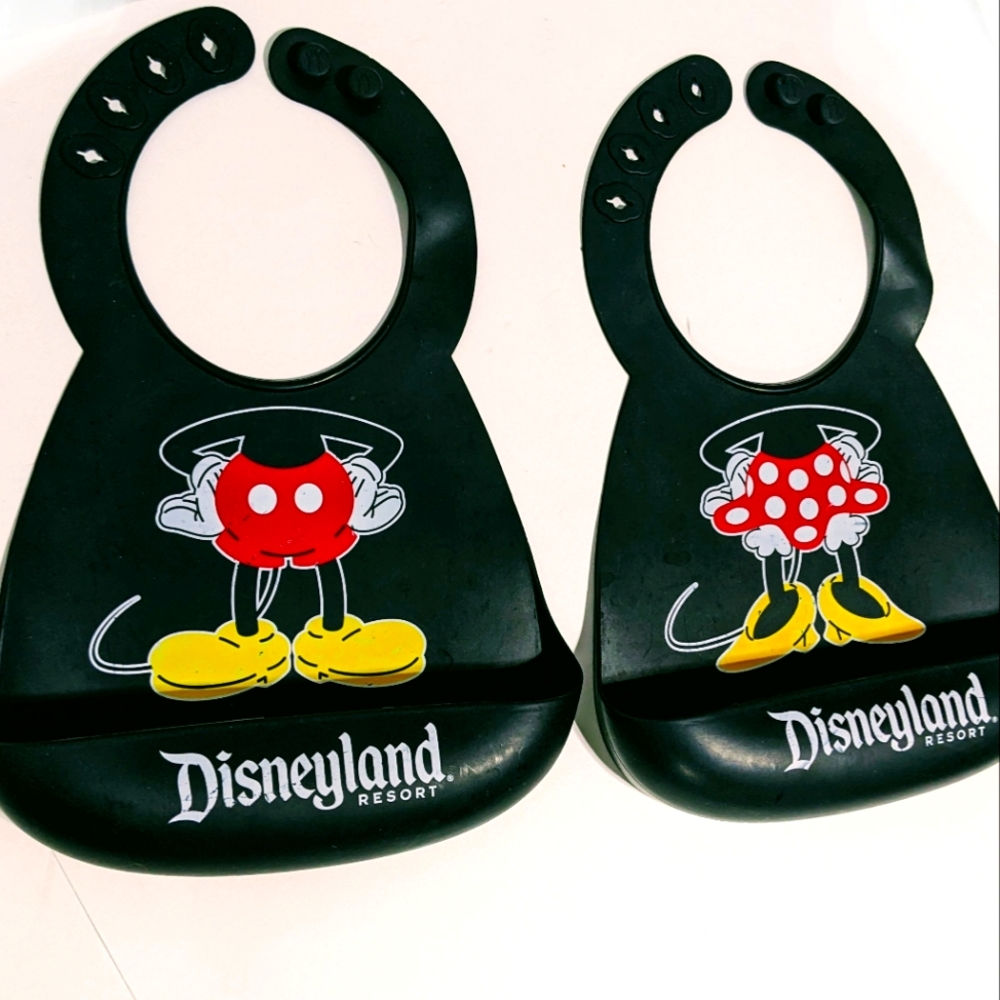 Disneyland Resort Mickey and Minnie Mouse Silicone Baby Bibs